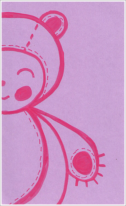 Pink Marker Doodle #1: Fatty Bear